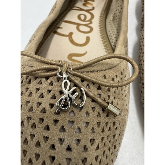 Sam Edelman Felicia 2 Brown Suede Laser Cut Ballet Flats Womens 9.5 - Picture 2 of 8